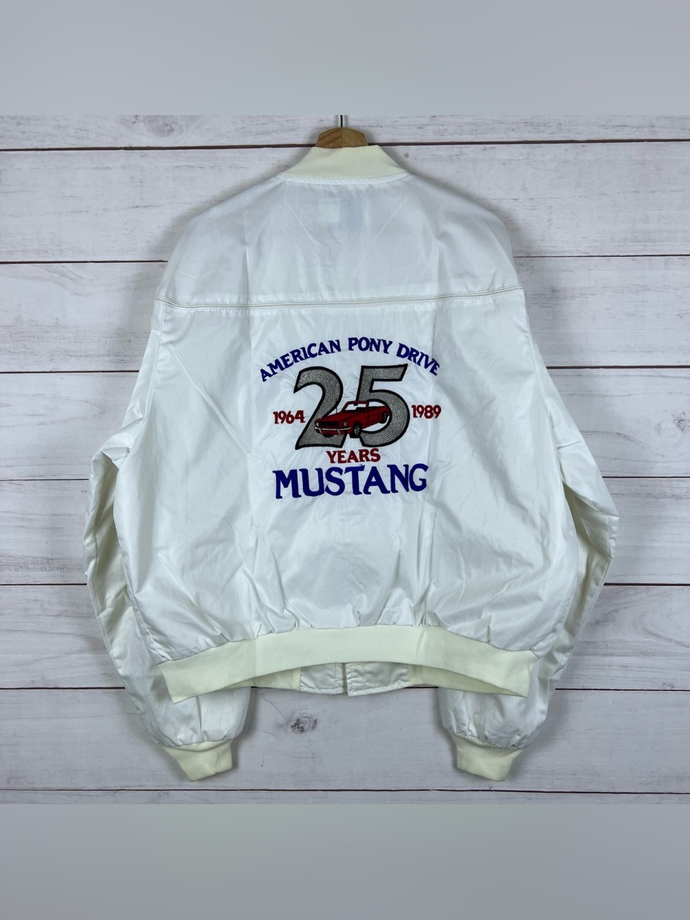Vintage 25 Years Anniversary Ford Mustang Derby Jacket Made In USA Size XL Mens